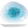 H&H Neptune Piatto Ovale in Porcellana, 22cm, Design Moderno ed Elegante, Blu Sfumato
