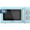 Cecotec Forno a Microonde Meccanico 20 L Proclean 3010 Retro Blue. 700 W in 6 livelli, timer fino a 30 minuti, modalità sbrinamento, design vintage blu, finiture in acciaio