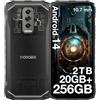 DOOGEE Blade 10 Ultra Rugged Smartphone, 20GB +256GB Android 14, DOOGEE Smartphone 5150mAh 6.56" HD+ 90Hz, 50MP + 8MP, 10.7mm Ultrasottile Telefono Indistruttibile, 3 Schede Slot/IP68/IP69K/NFC/GPS