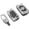 OTMIK Coprichiave per auto in silicone in lega di zinco per impieghi gravosi Compatibile con VW Volkswagen Golf 7 MK7 Tiguan MK2 SEAT Ateca Accessori per chiavi auto (Argento + Fibbia Quadrata)