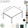 SEIPO DECK Tavolo riunione p. 1250 piano monoblocco gambe a ponte piano melaminico Seipo DK.0200 01 02 03