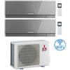 Mitsubishi Climatizzatore Condizionatore Mitsubishi Kirigamine Zen Wifi Argento Dual Split Inverter 9000 + 12000 BTU con U.E. MXZ-2F42VF Classe A+++/A++ NOVITÁ