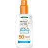 GARNIER Amber Solaire - Spray Sensitive Expert+ Bambino - Alta Protezione Solare FPS 50+ - Protegge da UVA, UVB e UVA lunghi, a base di ceramiche, pelli sensibili, 200 ml