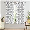 Melodieux Tende oscuranti oscuranti con occhielli per soggiorno, alla moda, stile marocchino, 106 x 160 cm, bianco sporco/grigio (2 pannelli)