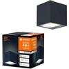 LEDVANCE SMART+ WI-FI BRICK RGBW 8.5cm- applique a LED dimmerabili grigio scuro con corpo in alluminio di alta qualità, quadrato, controllo colore RGB, 14 W, 3000 Kelvin bianco caldo, 600 lumen, IP44