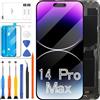 LADYSON Schermo LCD OLED per iPhone 14 Pro Max Sostituzione dello schermo 6.7 pollici per iPhone 14 Pro Max A2894, A2651, A2893, A2895 3D Touch LCD Screen Display Digitizer Assembly Repair Kit (nero)