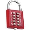 SagaSave Lucchetto con password, in lega antifurto, 10 cifre con bottone a combinazione per armadietti scolastici, cancelli esterni e palestre (rosso)
