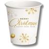 50 Bicchierini Di Carta Da 75ml Fantasia Christmas Bianco E Oro - Perfetti Per Il Caffè!