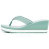Tommy Hilfiger Donna Infradito Stripes con Tacco a Zeppa, Turchese (Charming Green), 40
