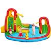 RELAX4LIFE Castello Gonfiabile, 460x420x233CM, Parco Acquatico per Bambini con 2 Scivoli, Salite d'Arrampicata, Piscina con Cannone e Divano, Canestro con Palla da Basket (Senza soffiatore)