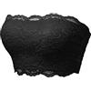 Generic Reggiseno a fascia senza spalline da donna Super Push Up Reggiseno in pizzo Top a tubo per le donne Confortevole Stretch Bralette Strato di base Tubo Top Bra, Nero , L