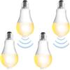Leikurvo 4 lampadine a LED E27 con sensore di movimento: lampadina LED con sensore di movimento PIR E27, lampada15W, luce bianca calda, 3000 K di luce a risparmio energetico per corridoio garage scale balcone