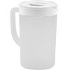 Fdit Brocca di plastica di grande capacità con coperchio, caraffa fredda di latte e succo da 2,7 l e brocca per tè freddo, brocca d'acqua di moda semplice per la casa (Bianco)