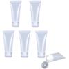 MORICOH 5 tubi vuoti trasparenti ricaricabili, contenitori per campioni, tubi vuoti per fondotinta liquidi per viaggi e progetti fai da te, lucidalabbra fai da te, balsamo, cosmetici (30 ml)