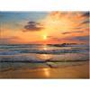 Lupia - Quadro moderno Canvas World BEACH SUNSET 30x40 cm, Stampa su Tela Telaio in Fibra di Legno, Stampa Stile naturalistico mare, Decorazione Casa Cucina Sala da Pranzo bar hotel ristorante pizzeria