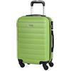ITACA - Bagaglio A Mano Rigido Leggero Bagaglio A Mano 55X40X20 con 4 Ruote Silenziose Trolley Cabina Viaggio Aereo Ergonomico Durevole. Compatibile Ryanair, Pistacchio