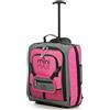 Aerolite MiniMax - Valigia da viaggio con ruote con tasca frontale per giocattoli/bambole/orsacchiotti, Rosato Inim Xam, Bagage Cabine
