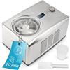 Profi Cook PC-ICM 1091 N - Macchina per gelato e yogurt 2 in 1, per fino a 1500 ml di gelato o yogurt, raffreddamento professionale a compressore, display LCD, alloggiamento in acciaio INOX