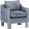 Homgoday Poltrona con design a cubo in vera pelle grigio poltrona con pelle