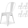 Kosmi - Set di 4 sedie stile industriale in metallo bianco