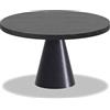 FRANKYSTAR Artù Black - Tavolo da pranzo rotondo ⌀ 120 cm in legno laminato con base a cono in metallo, top nero
