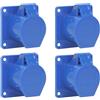 Telituny Presa elettrica 3 poli, 4 set di prese industriali Spina impermeabile IP44 monofase 3 poli 220-250 V adatta per officine elettriche da campeggio