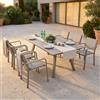MIlani Home SPLENDOR - set tavolo in alluminio cm 200/300 x 110 x 75 h con 6 poltrone Splendor