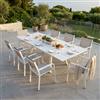 MIlani Home SPLENDOR - set tavolo in alluminio cm 200/300 x 110 x 75 h con 8 poltrone Splendor