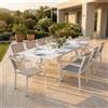 MIlani Home SPLENDOR - set tavolo in alluminio cm 200/300 x 110 x 75 h con 10 poltrone Splendor