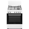 SCHAUB LORENZ Cucina a Gas 4 Fuochi (1 Bruciatore doppia corona) con Forno a Gas Larghezza x Profondità 60x60 cm colore Bianco - SS461GEW