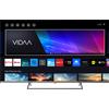 Saba Smart TV 50 Pollici 4K Ultra HD Display LED T2/S2 Sistema VIDAA con Stand Centrale e TV SAT colore Grigio - SA50K79VDA