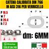 CATENA CALIBRATA ø DM6-14MM PER VERRICELLO IN ACCIAIO INOX AISI 316 GRADO 30