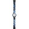 HIP HOP Orologio HWU0379 DONNA TARTAN quadrante CON LOGO BIANCO movimento SOLO TEMPO - 3 LANCETTE QUARZO e CINTURINO SILICONE CON TESSUTO BLU