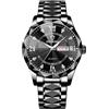 RORIOS Orologio Elegante Quarzo da Uomo Orologio da Polso Diamante Impermeabile Orologio Classico Acciaio Inossidabile Orologio Multifunzione Lavoro bianco nero A