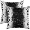 Bedluxy Set di 2 federe per cuscini con glitter argento sfumato (non glitterati), 45 x 45 cm, colore nero argento lucido glitterato, per divano e letto, luccicanti federe per cuscini da esterno