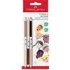 Faber-Castell 116511 - Set di matite colorate bicolori Children of the World, 3 matite con 6 diversi colori della pelle, skin tones