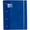 Oxford, Raccoglitore a 4 anelli A4+ coperchio extra resistente con gomma. Include griglia di ricambio 5 x 5. Colore blu