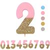 Talking Tables Pink Number 2 two Birthday Candle with Gold Glitter | Premium Quality Cake Topper Decoration | Pretty, Sparkly For Kids, Adults, Birthday Party, Anniversary, Milestone Age