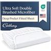 Cathay Home Cathay Luxury Silky Poliestere Morbido Lenzuolo Singolo, White, Completo