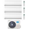 Midea Climatizzatore Trial Split serie Xtreme Pro Green 12+12+12 con M3OA-27HFN8-Q Inverter R 32 Wi-Fi Classe A++ ,