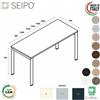 SEIPO DECK Scrivania profondità 600, gambe a ponte piano melaminico Seipo DK.0221 22 23 24 25 26