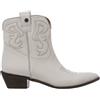 GISEL MOIRE Stivali da cowboy corti in pelle bianca