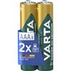 VARTA Pile AAA, ricaricabili, confezione da 2, Recharge Accu Phone, batteria ricaricabile, 800 mAh Ni-MH, pronte all'uso, adatte per telefoni cordless
