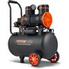VEVOR Compressore d'Aria 35L Portatile Senza Olio Motore 1800W Velocità 2800 giri/min per Aerografo Inchiodatura, Compressore d'Aria a Secco Portatile Rumore 70dB 2 Silenziatori Temperatura -50℃ - 40℃