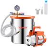VEVOR Kit Camera a Vuoto 18,9 L e Pompa 1,65 L/s, in Acciaio Inox, Camera di Degasaggio Pompa a Vuoto Monostadio, con Coperchio, Olio, Tubo Flessibile, per Degasaggio Resina Epossidica Siliconica