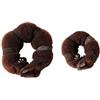 Boolavard® TM, Donut, set di 2 ciambelle per chignon, corone per crocchia, colore marrone, anelli per annodare i capelli.1 piccola e 1 grande