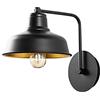 WELL HOME MOBILIARIO & DECORACIÓN Applique murale d'intérieur, Lampada da Parete Creativo Metallo, Illuminazione Industriale Classica, Nero 19x27x24 cm