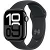 Apple Watch Series 10 GPS 42mm con cassa in Alluminio Jet Black e Black Sport B