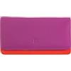 DUDU Portafoglio donna grande in pelle morbida multicolore RFID a bustina Fucsia