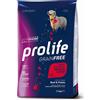 PROLIFE 10 kg Prolife Grain Free Sensitive Alimento Cibo Crocchette Croccantini per Cani Adulti di Taglia Media e Large con Manzo Fresco e Patate No Gluten